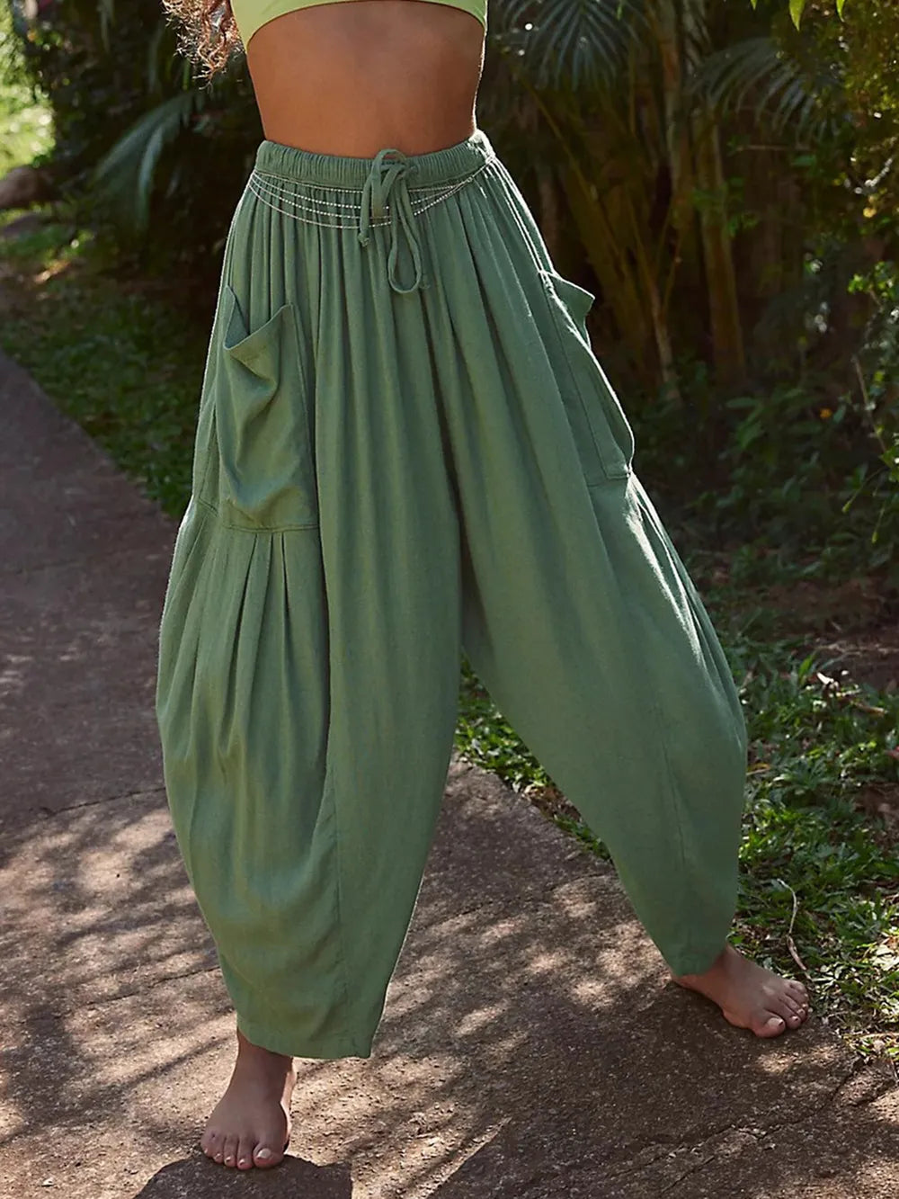 Full Size Wide Leg Pants with Pockets - Women Pants by Trendsi | Available at Handbags Specialist Headquarter