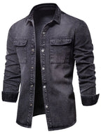 Men's Button Down Chest Pocket Denim Jacket - Men's jackets by Trendsi | Available at Handbags Specialist Headquarter