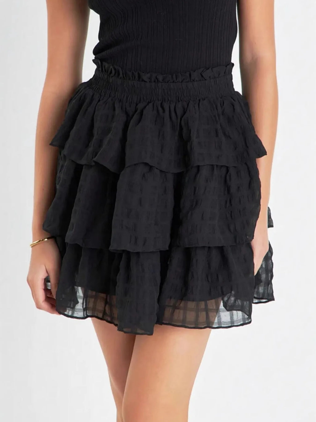 Ruffle Layered Mini Skirt - Skirts by Trendsi | Available at Handbags Specialist Headquarter