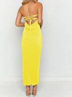 Lace-Up Back Tube Maxi Dress - Maxi Dress by Trendsi | Available at Handbags Specialist Headquarter