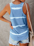 Full Size Striped Round Neck Tank Top Plus Size - Tops by Trendsi | Available at Handbags Specialist Headquarter