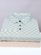 Men's Plus Size Checkered Pattern Short Sleeve Casual Polo Shirt - Men's Polo shirt by Trendsi | Available at Handbags Specialist Headquarter