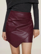 Ruched Mini Skirt with Zipper - Skirts by Trendsi | Available at Handbags Specialist Headquarter