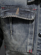 Men's Plus Size Washed Zip Up Denim Jacket with Chest Pockets - Men's jackets by Trendsi | Available at Handbags Specialist Headquarter