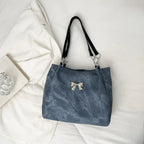 Bow Polyester Medium Tote Bag - Tote Bag by Trendsi | Available at Handbags Specialist Headquarter