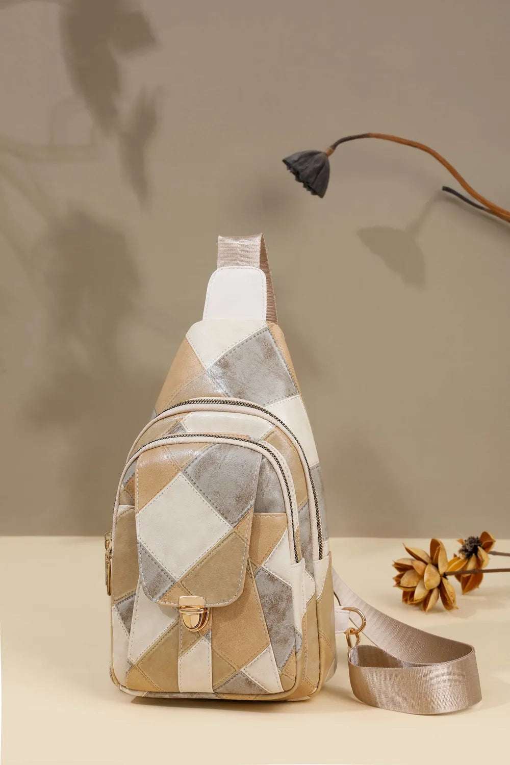 PU Leather Color Block Crossbody Bag - Crossbody Bag by Trendsi | Available at Handbags Specialist Headquarter