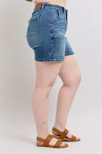 Judy Blue Full Size High Rise Denim Shorts Plus Size - Women / Jeans & Denim by Trendsi | Available at Handbags Specialist Headquarter