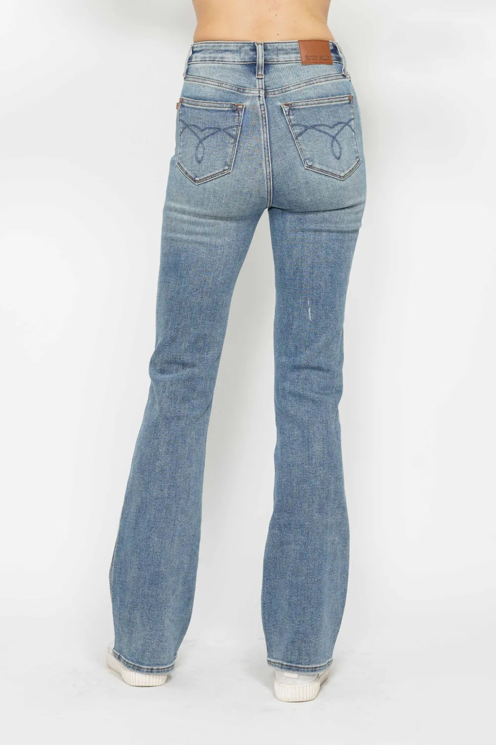 Judy Blue Full Size Tummy Control Back Embroidered Pocketed Bootcut Jeans Plus Size - Women / Jeans & Denim by Trendsi | Available at Handbags Specialist Headquarter