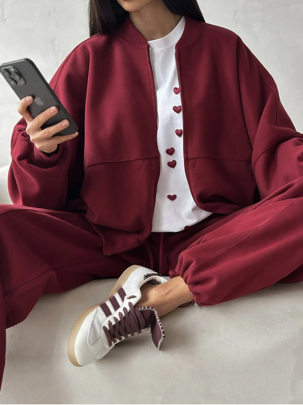 Plus Size Heart Round Neck Short Sleeve T-Shirt - Tops by Trendsi | Available at Handbags Specialist Headquarter