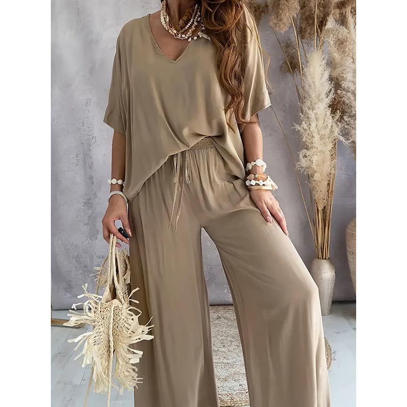ChicEase: Women's V-Neck Lounge Set