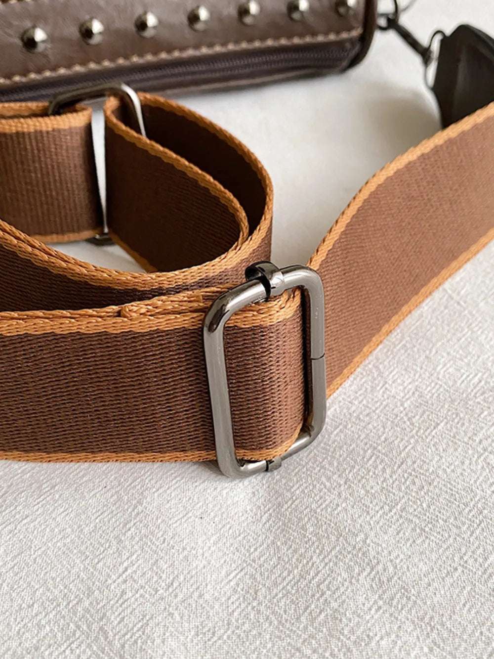 PU Leather Fringe Studded Crossbody Bag - Crossbody Bag by Trendsi | Available at Handbags Specialist Headquarter