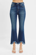 RISEN Full Size High Rise Crop Bootcut Fray Hem Jeans Plus Size - Women / Jeans & Denim by Trendsi | Available at Handbags Specialist Headquarter