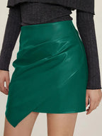 Ruched Mini Skirt with Zipper - Skirts by Trendsi | Available at Handbags Specialist Headquarter
