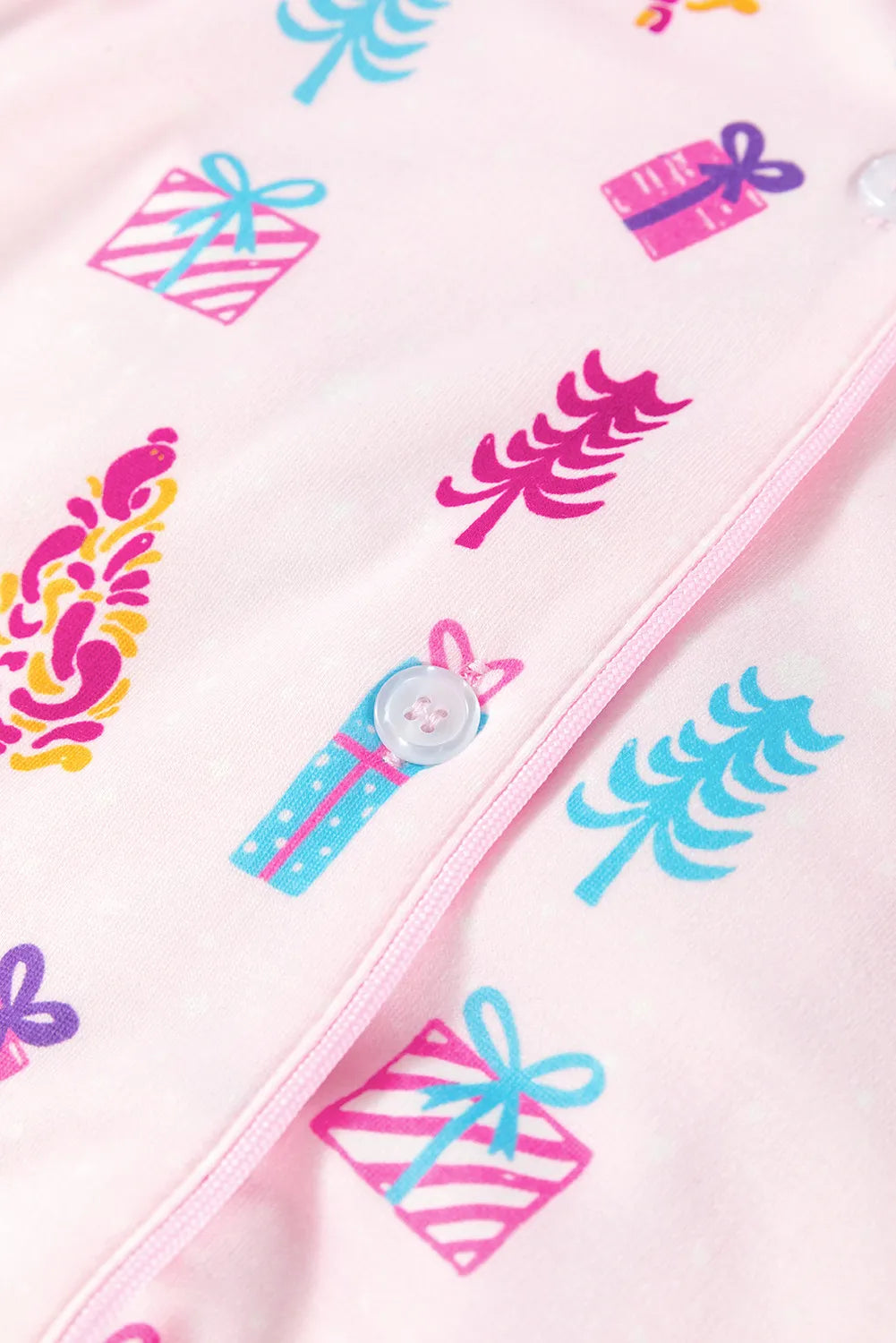 Printed Collared Neck Long Sleeve Lounge Dress - Sleepwear by Trendsi | Available at Handbags Specialist Headquarter