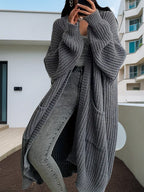 Cozy Seasons: Women's Long Knit Cardigan - Women's Sweatshirt by Trendsi | Available at Handbags Specialist Headquarter