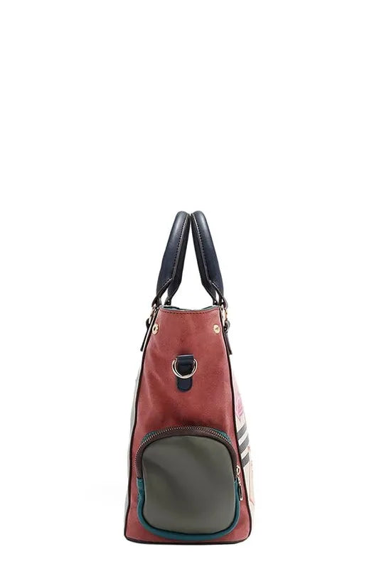 Nicole Lee USA Eco-Leather Handbag with Side Pockets - Tote Bag by Trendsi | Available at Handbags Specialist Headquarter