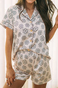 Flower Printed Top and Shorts Lounge Set - Sleepwear by Trendsi | Available at Handbags Specialist Headquarter