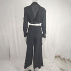 Crisscross Chic: Plus Size Pant Set with Pockets