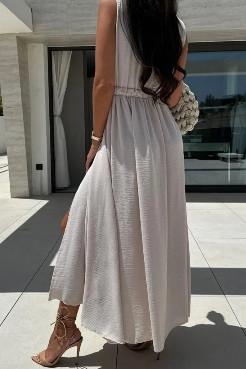 Surplice Sleeveless Slit Maxi Dress - Maxi Dress by Trendsi | Available at Handbags Specialist Headquarter