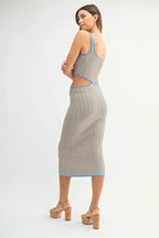 MABLE Multi Color Chevron Knit Bodycon Midi Dress - Maxi Dress by Trendsi | Available at Handbags Specialist Headquarter