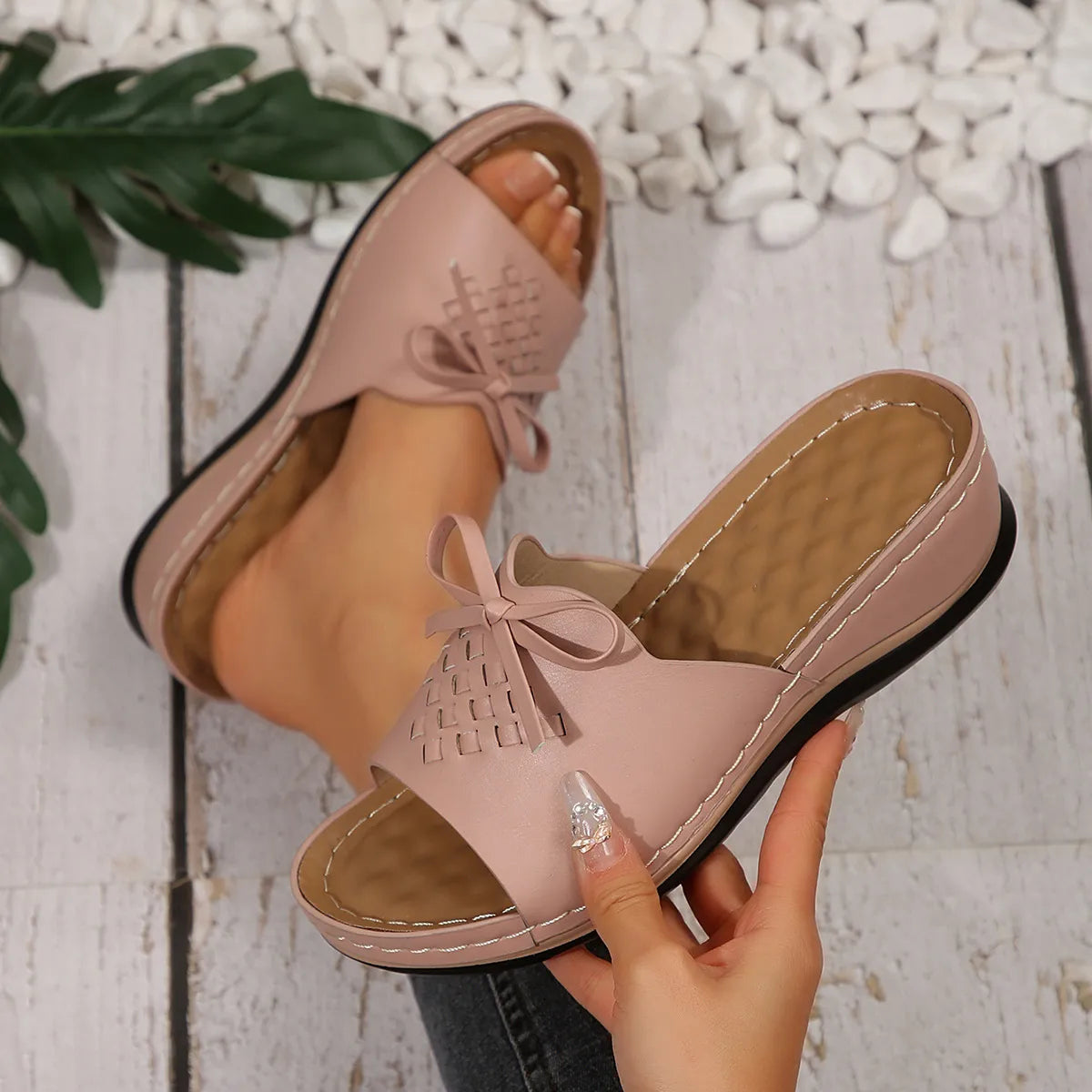 Open Toe Wedge Sandals - Women Sandals by Trendsi | Available at Handbags Specialist Headquarter
