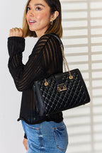 David Jones Quilted PU Leather Handbag - Handbags by Trendsi | Available at Handbags Specialist Headquarter