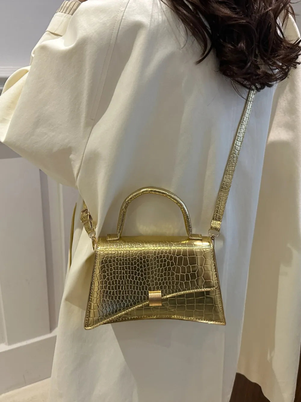 Solid Color PU Leather Handbag - handbags by Trendsi | Available at Handbags Specialist Headquarter