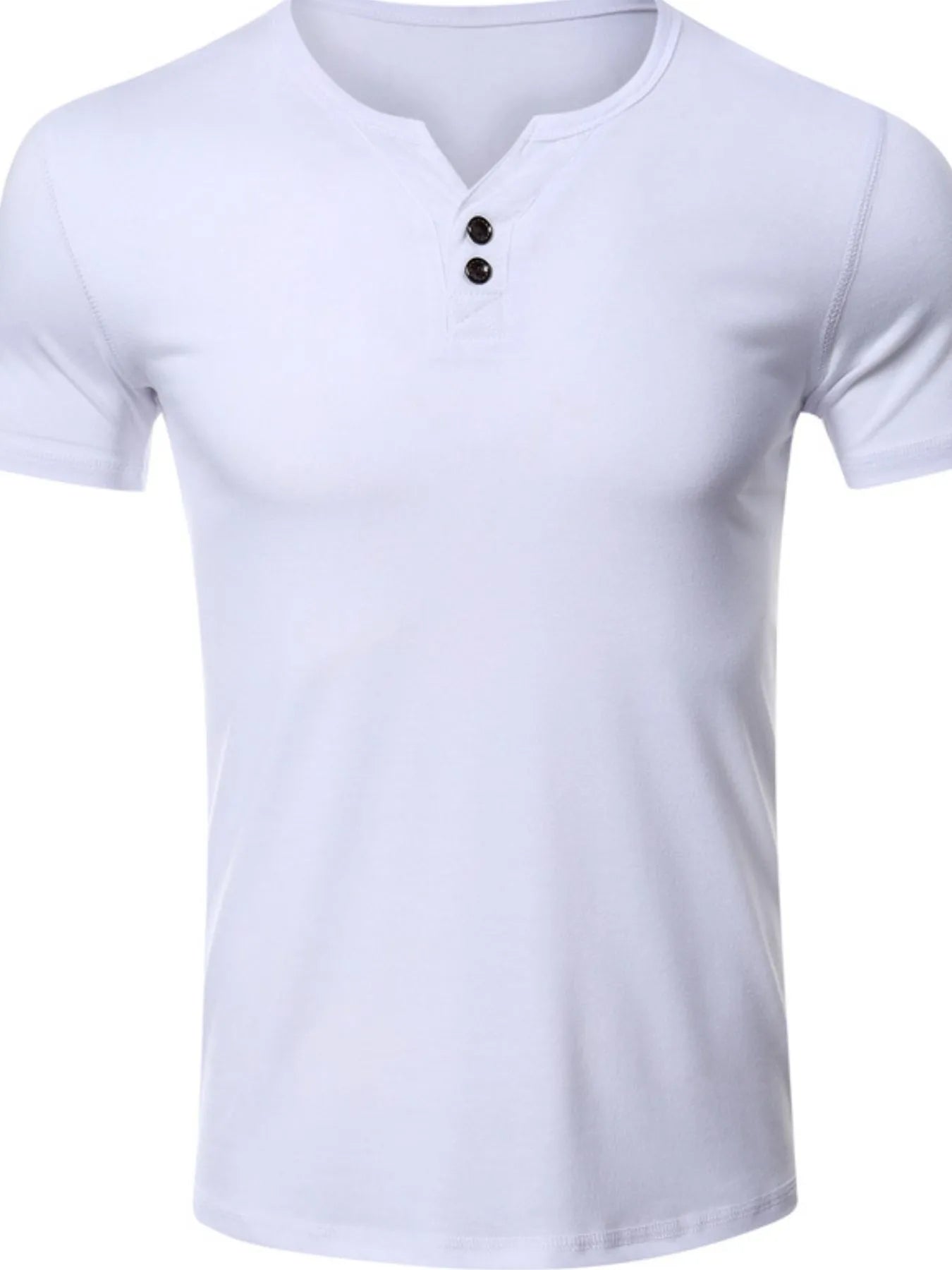 Men's Henley Short Sleeve Polo Top - Men's Polo shirt by Trendsi | Available at Handbags Specialist Headquarter