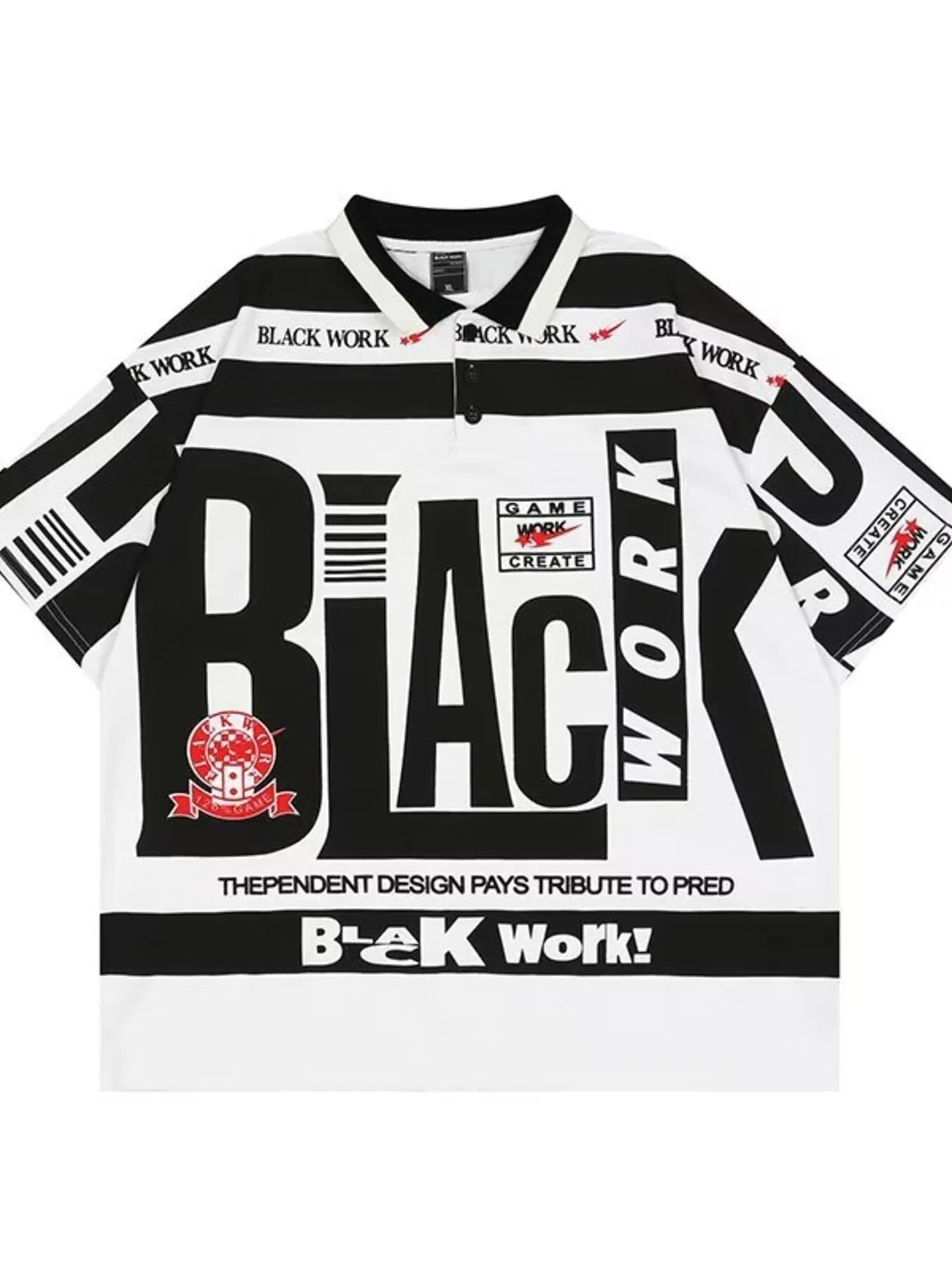 Men's Plus Size Letter Print Half Sleeve Polo Shirt - Men's Polo shirt by Trendsi | Available at Handbags Specialist Headquarter