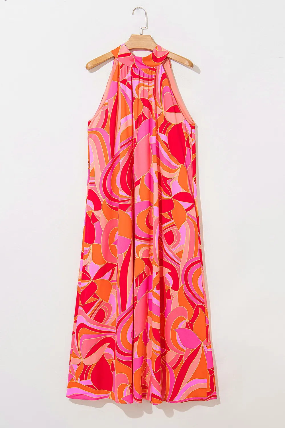 Contrast Grecian Neck Maxi Dress - Maxi Dress by Trendsi | Available at Handbags Specialist Headquarter