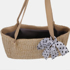 Straw Woven Leather Strap Handbag - Handbags by Trendsi | Available at Handbags Specialist Headquarter