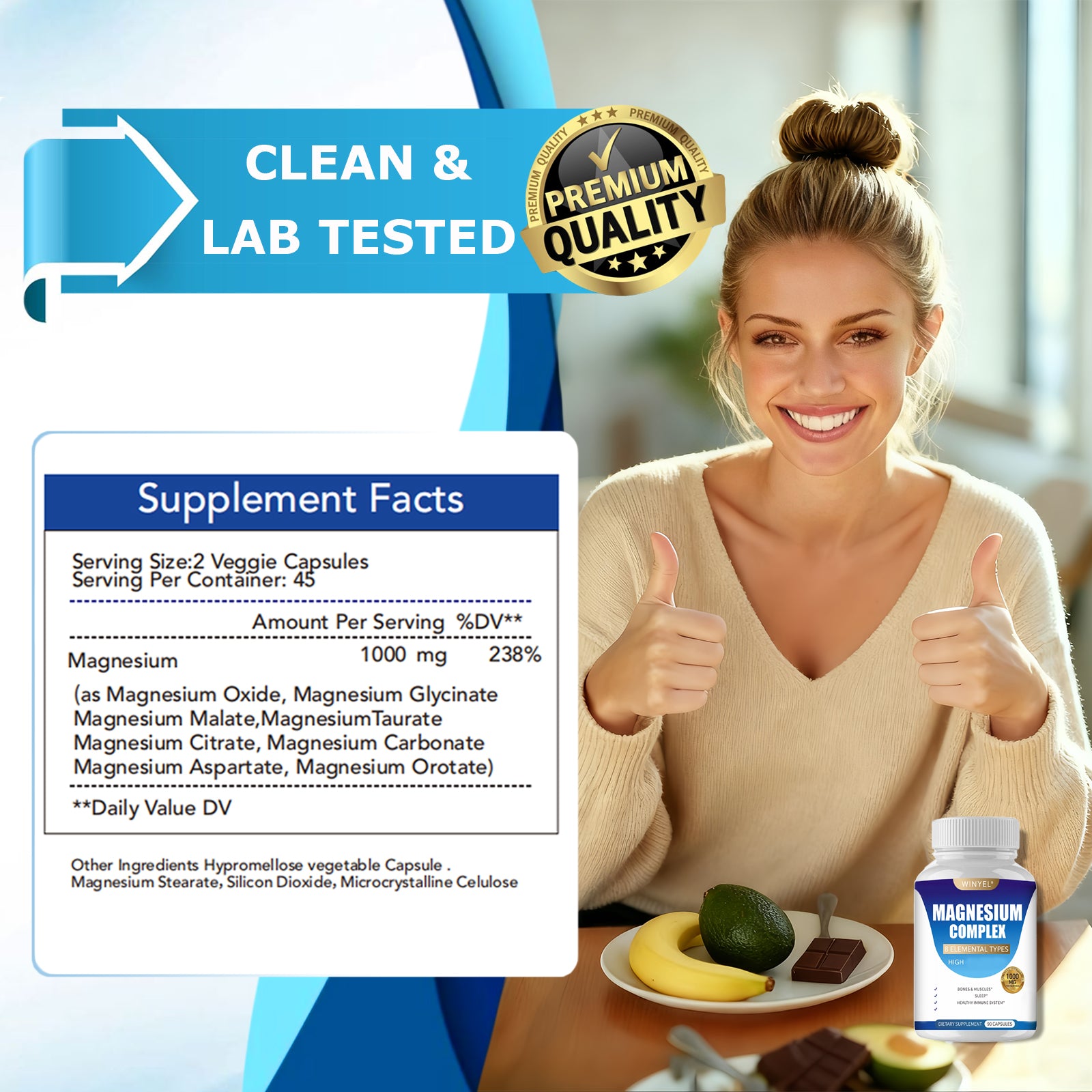 Magnesium Complex Capsules with Malate & Glycinate, 90ct