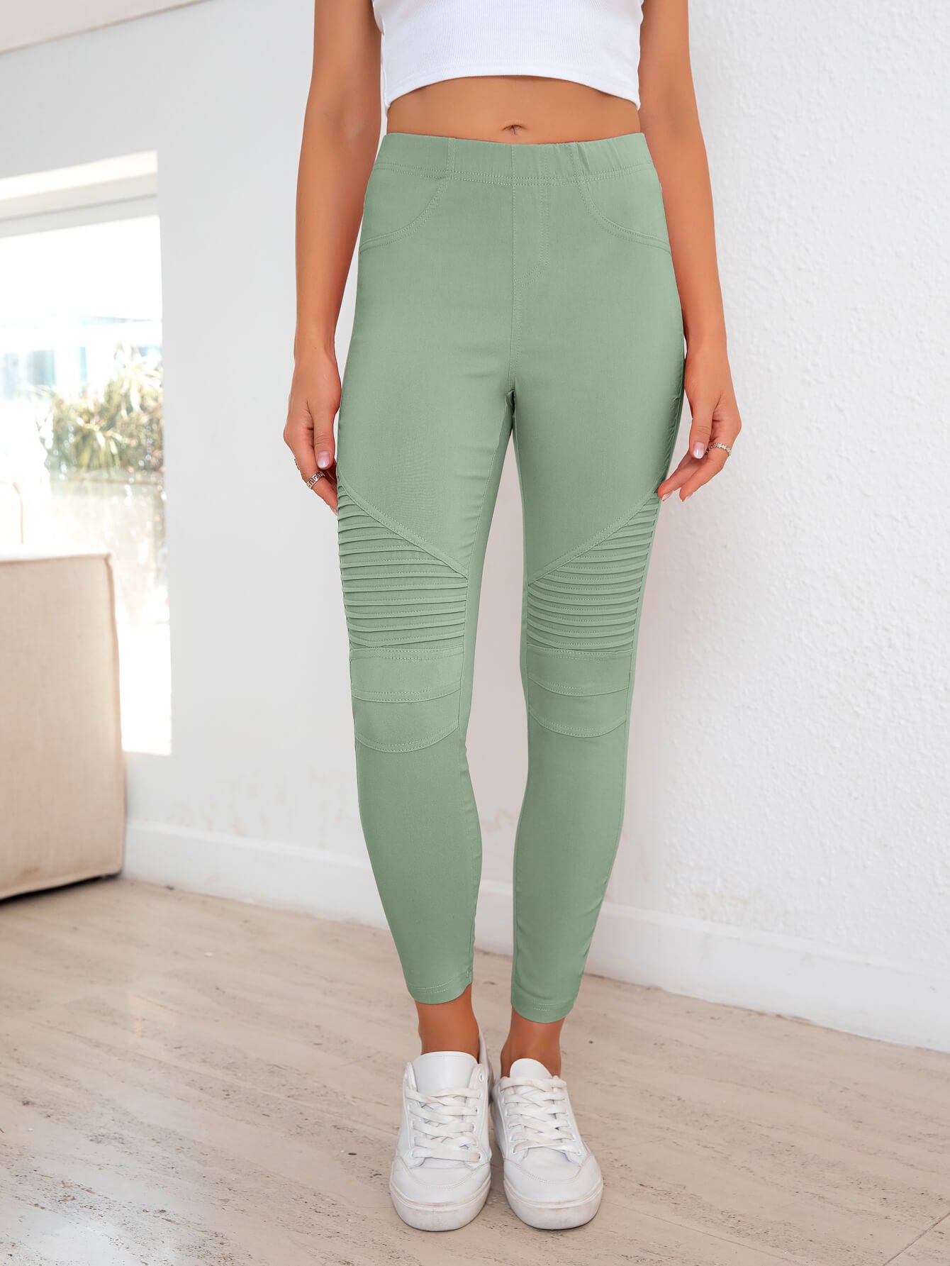 Ribbed Detail Leggings - Leggings by Trendsi | Available at Handbags Specialist Headquarter