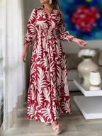 Printed Flounce Sleeve Maxi Dress - Maxi Dress by Trendsi | Available at Handbags Specialist Headquarter