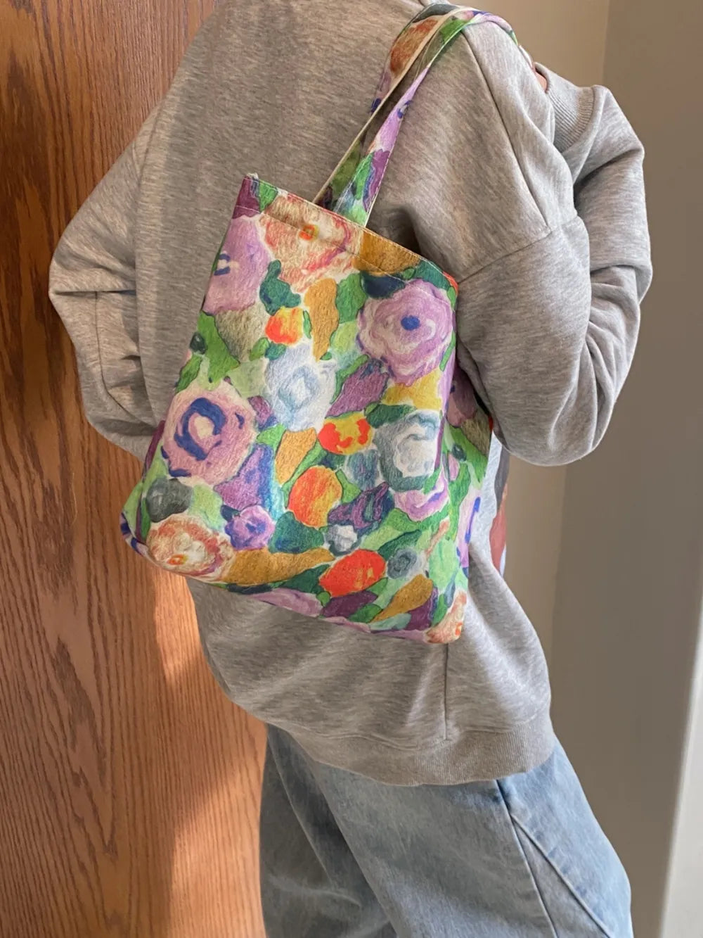 Printed Canvas Handbag with Zipper - Handbags by Trendsi | Available at Handbags Specialist Headquarter