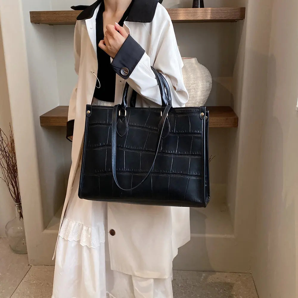 PU Leather Tote Bag - Tote Bag by Trendsi | Available at Handbags Specialist Headquarter