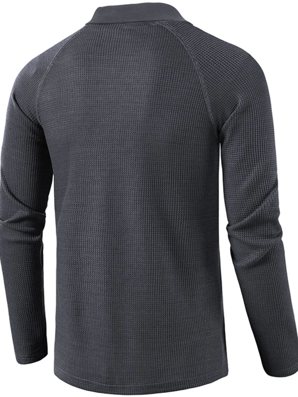 Men's Long Sleeve Textured Polo - Men's Polo shirt by Trendsi | Available at Handbags Specialist Headquarter
