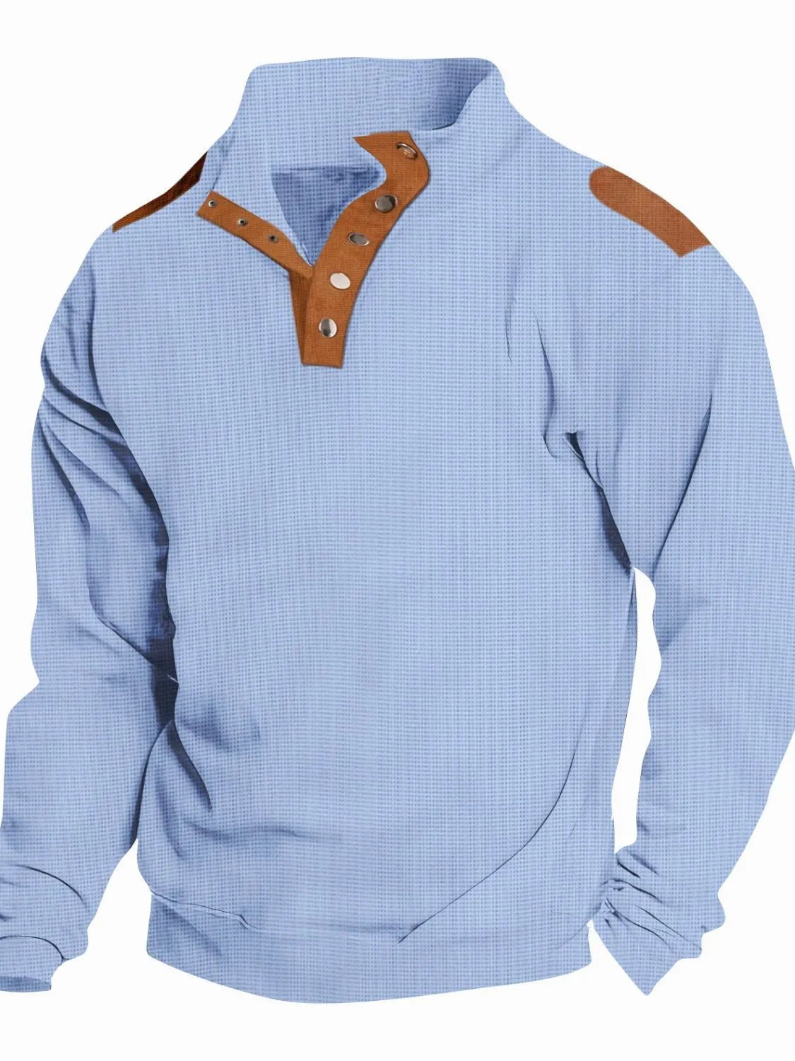 Men's Full Size Quarter Snap Long Sleeve Top Plus Size - Men's Sweatshirts by Trendsi | Available at Handbags Specialist Headquarter