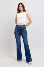 Judy Blue Full Size High Rise Flare Jeans with Pockets Plus Size - Women / Jeans & Denim by Trendsi | Available at Handbags Specialist Headquarter