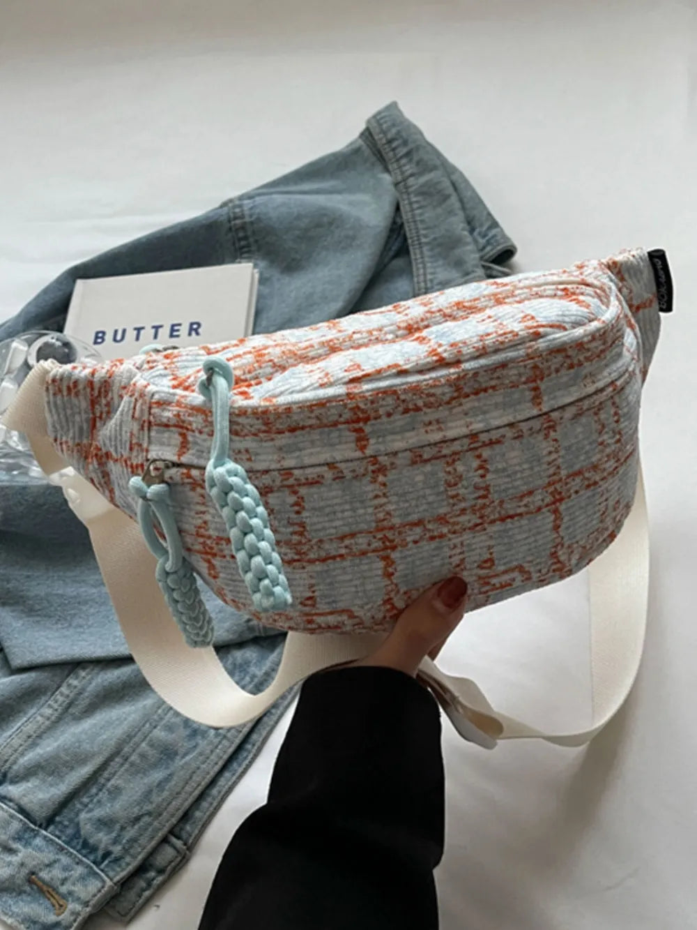 Contrast Plaid Polyester Crossbody Bag - Handbags by Trendsi | Available at Handbags Specialist Headquarter