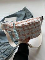 Contrast Plaid Polyester Crossbody Bag - Handbags by Trendsi | Available at Handbags Specialist Headquarter