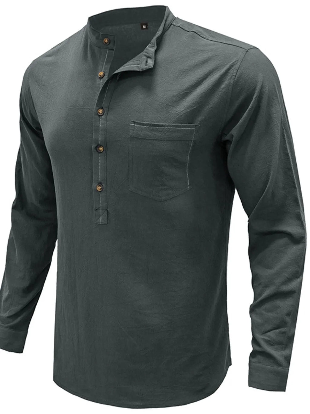 Men's Button Detail Long Sleeve Polo Shirt - Men's Polo shirt by Trendsi | Available at Handbags Specialist Headquarter