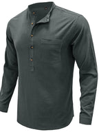 Men's Button Detail Long Sleeve Polo Shirt - Men's Polo shirt by Trendsi | Available at Handbags Specialist Headquarter
