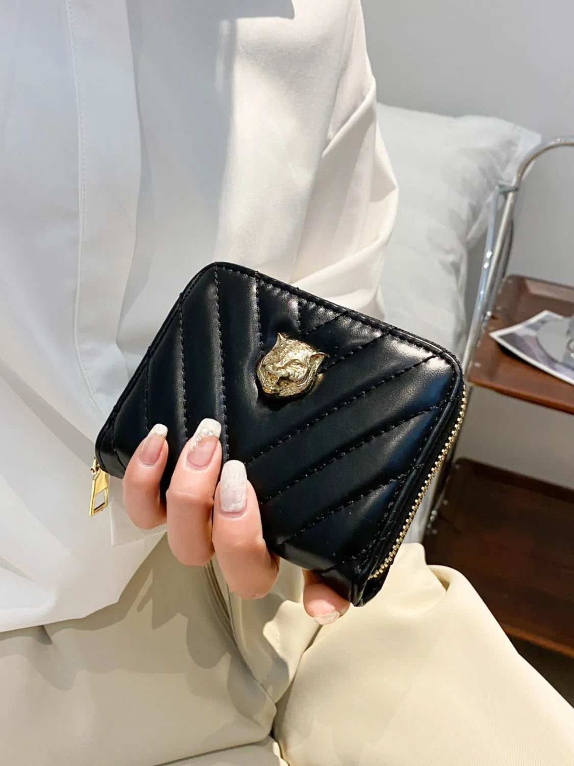 PU leather Solid Color Wallet - Wallet by Trendsi | Available at Handbags Specialist Headquarter