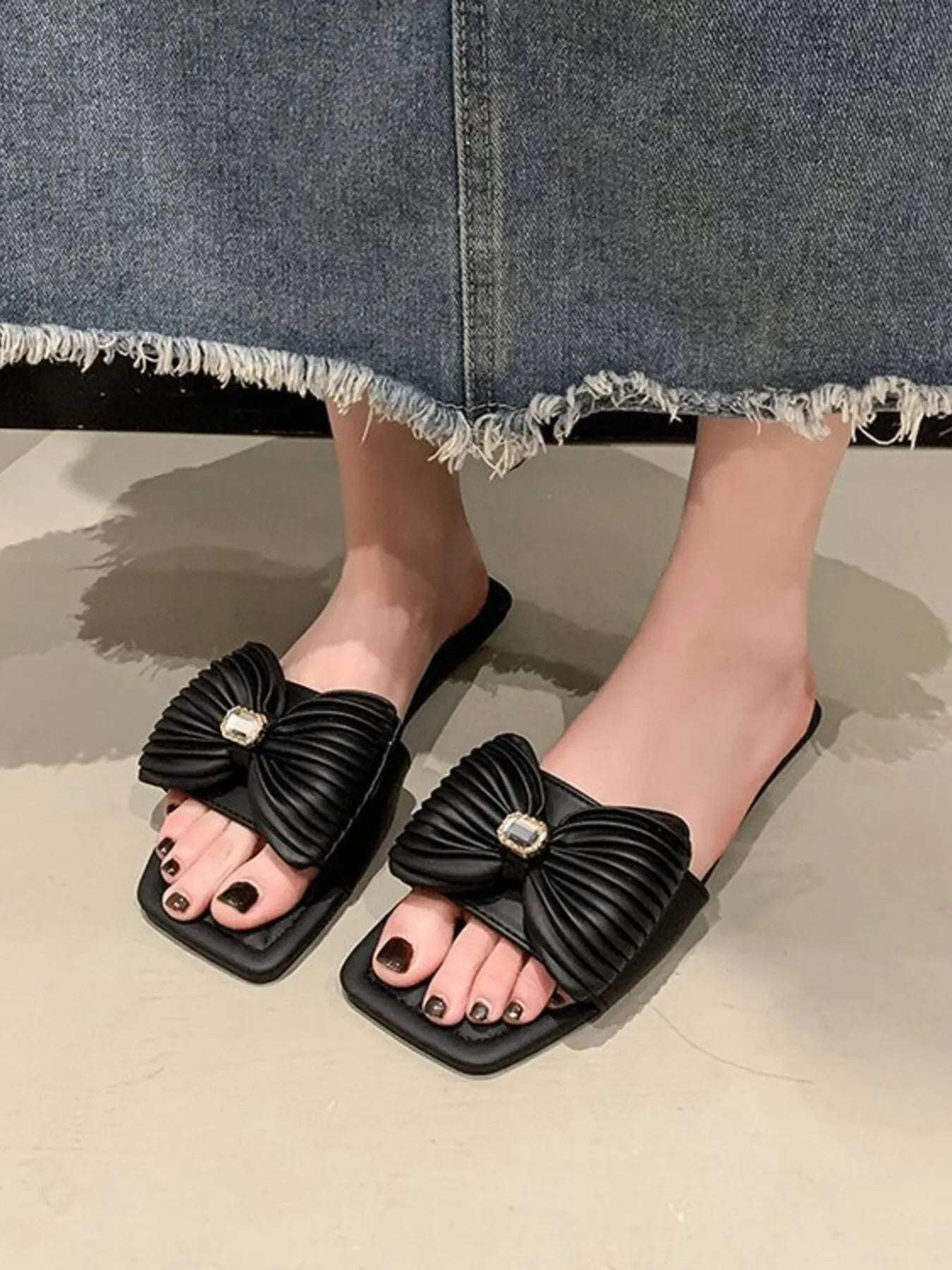Bow-Knot Flat Sandals - Women Sandals by Trendsi | Available at Handbags Specialist Headquarter