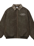 Men's Plaid Collar Detail Zip Up Jacket - Men's jackets by Trendsi | Available at Handbags Specialist Headquarter