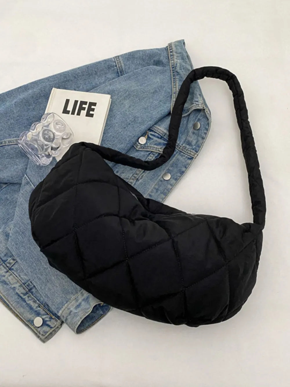 Quilted Polyester Crossbody Bag - Handbags by Trendsi | Available at Handbags Specialist Headquarter