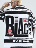 Men's Plus Size Letter Print Half Sleeve Polo Shirt - Men's Polo shirt by Trendsi | Available at Handbags Specialist Headquarter