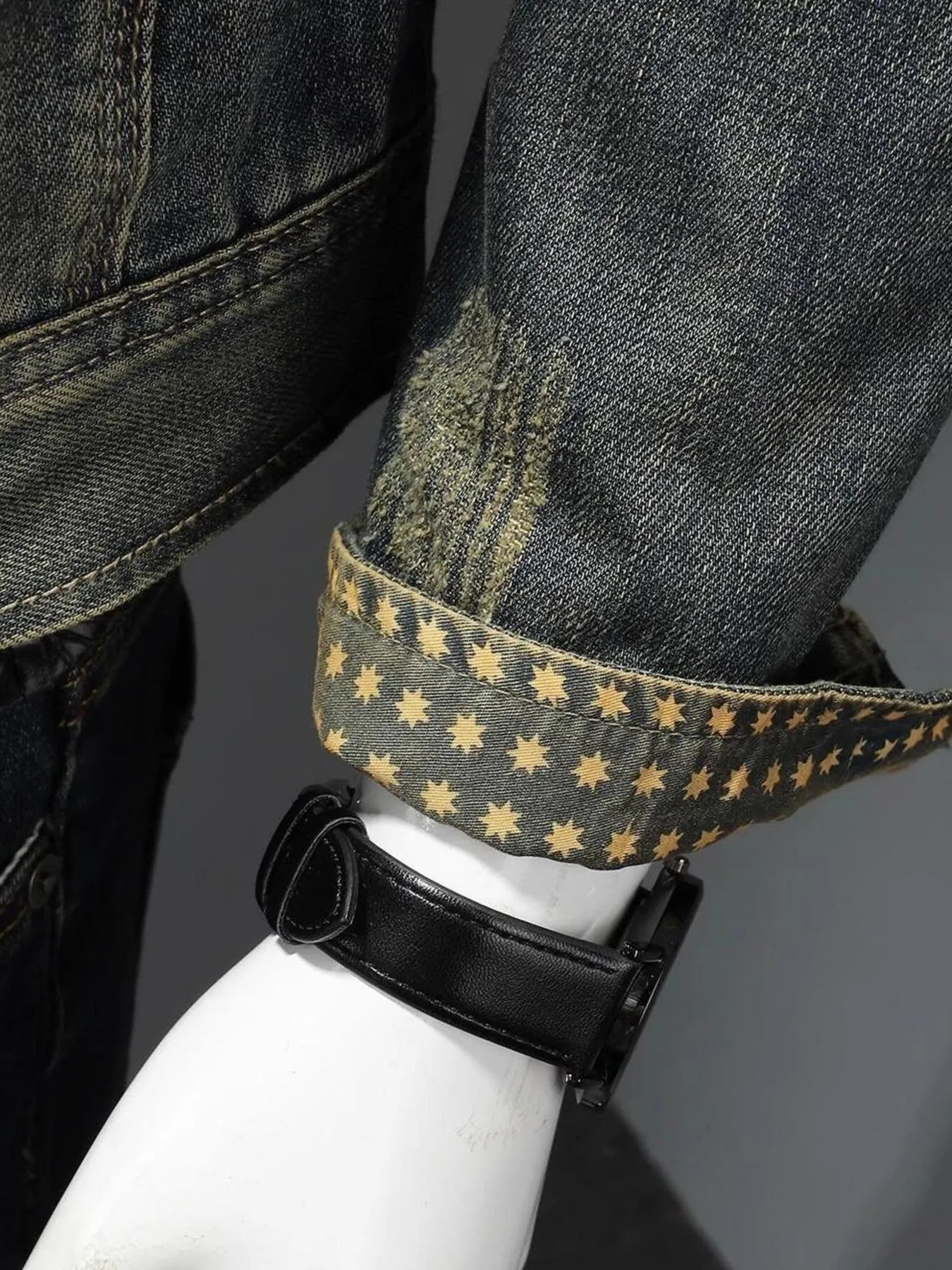 Men's Plus Size Vintage Washed Zip Up Denim Jacket - Men's jackets by Trendsi | Available at Handbags Specialist Headquarter