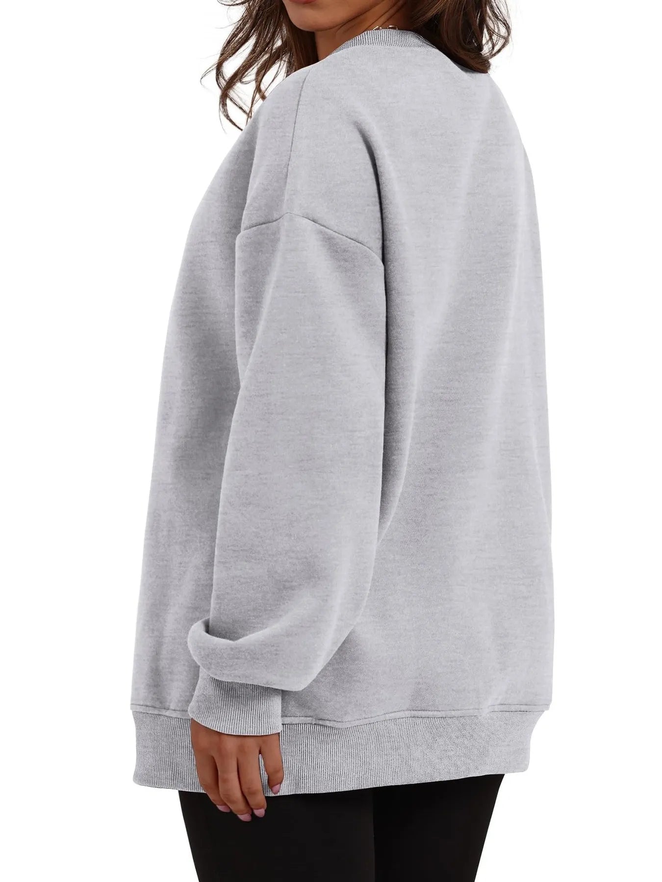 Oversized Long Sleeve Crewneck Sweatshirt - Tops by Trendsi | Available at Handbags Specialist Headquarter